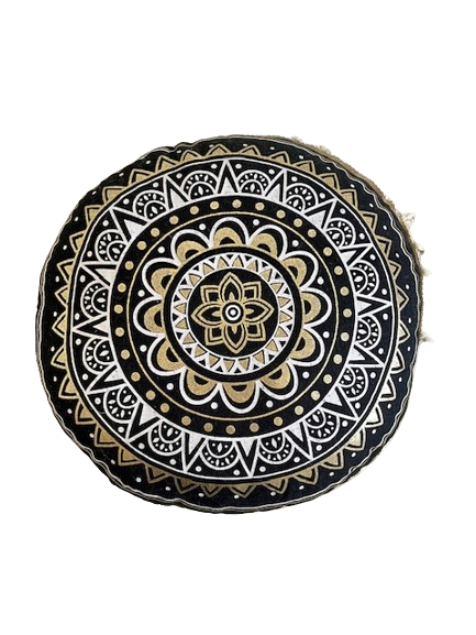 Jastuk za meditaciju Crno zlatna mandala