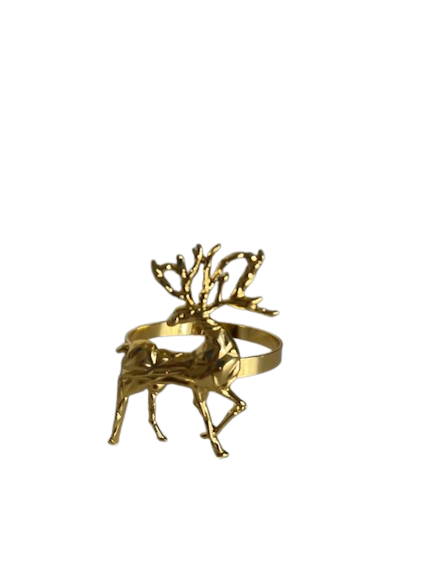 Prstenovi za salvete metalni Zlatni jelen