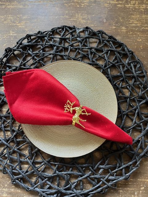 Prstenovi za salvete metalni Zlatni jelen