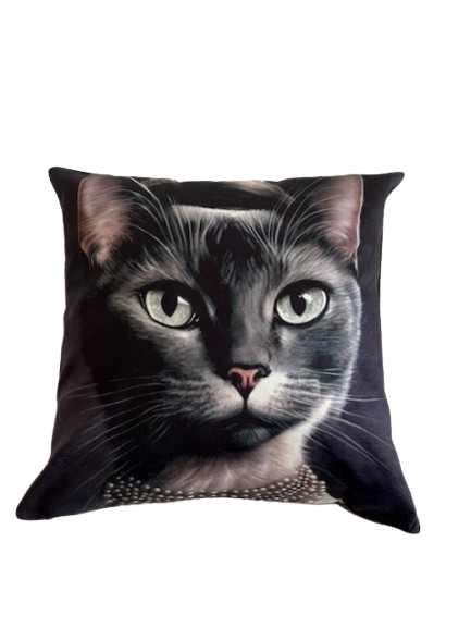 Deko jastuk Crna Dama sa biserima